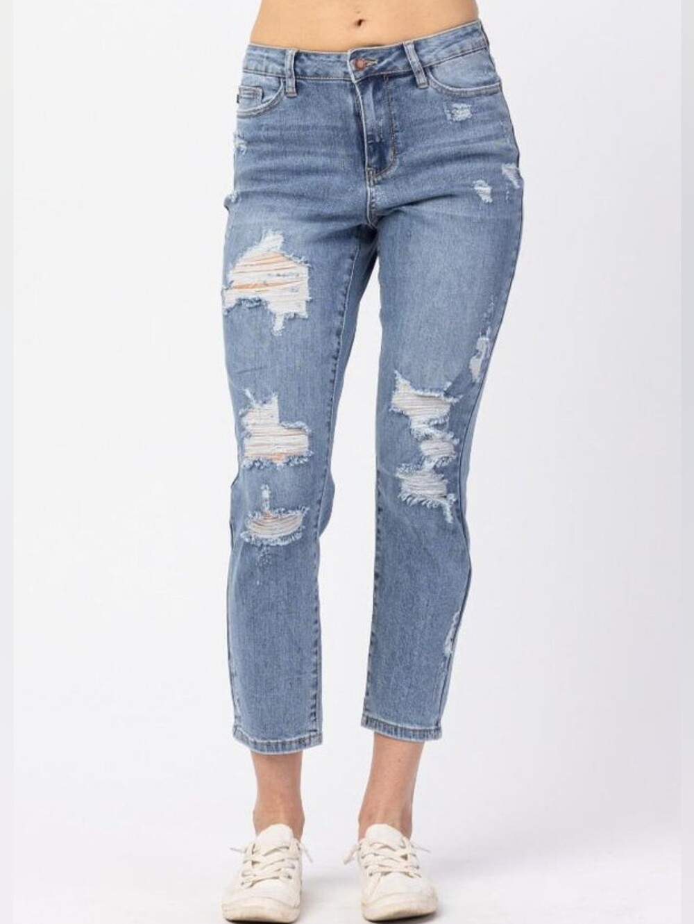 Hi-Waist Destroyed Boyfriend Judy Blue Jeans 82281